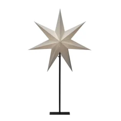Julepynt|Julestjerner ^ Konstsmide Christmas Dekolampe papirstjerne, 7-takket, hvid højde 80 cm