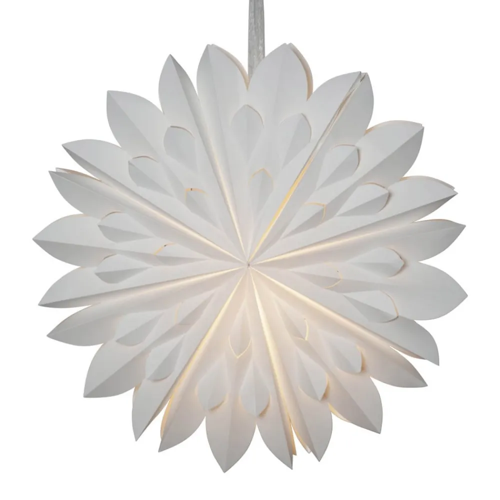 STAR TRADING Julepynt|Julestjerner > Dekorativ stjerne Cliff, papir, uden fatning hvid Ø 60cm