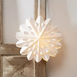 STAR TRADING Julepynt|Julestjerner > Dekorativ stjerne Cliff, papir, uden fatning hvid Ø 40cm