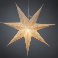 Konstsmide Christmas Julepynt|Julestjerner > Dekostjerne af hvidt papir, hulmønster, 7 takker