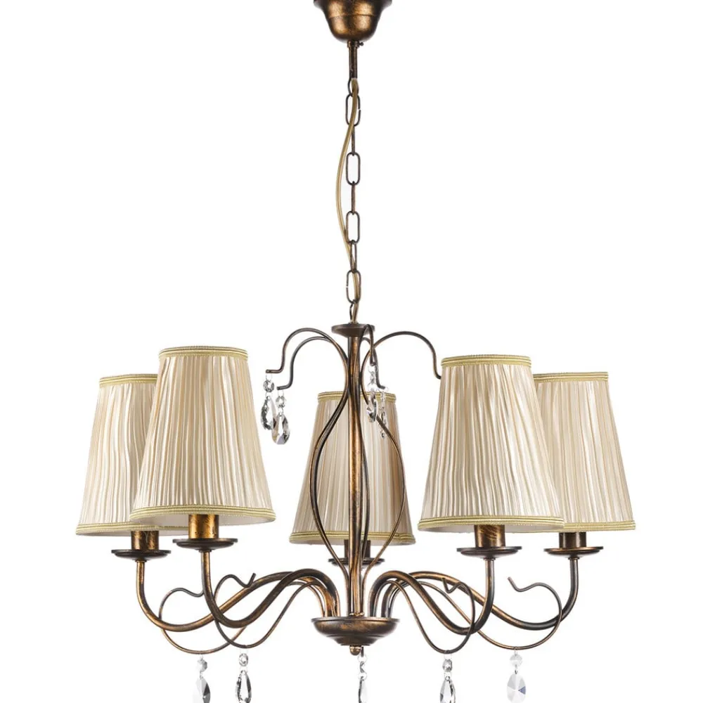 ONLI Lysekroner > Delia lysekrone, bronzefarvet, 5-lys, Ø 68 cm