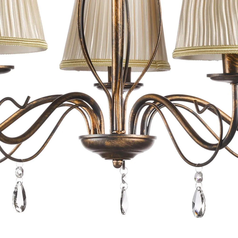 ONLI Lysekroner > Delia lysekrone, bronzefarvet, 5-lys, Ø 68 cm