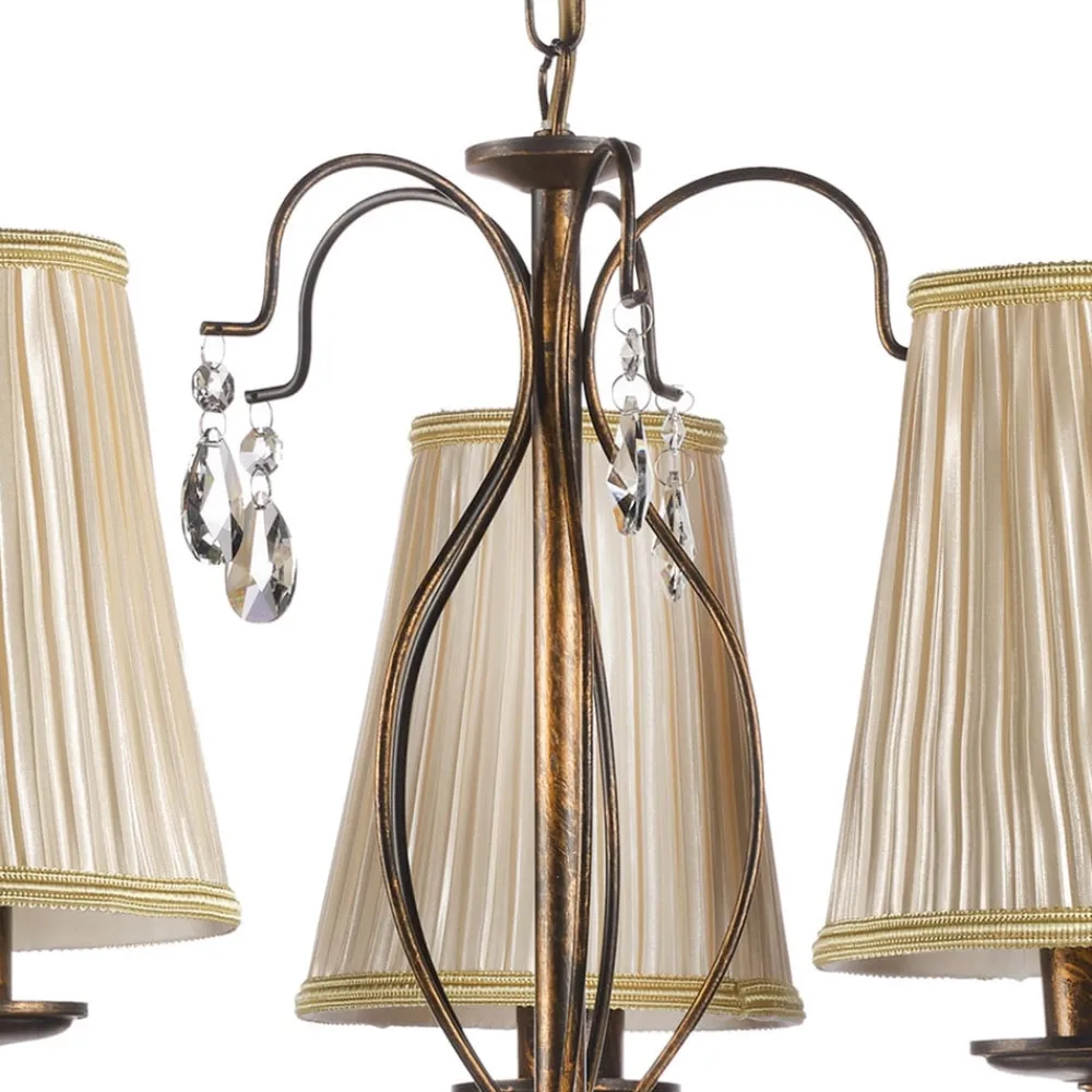 ONLI Lysekroner > Delia lysekrone, bronzefarvet, 5-lys, Ø 68 cm