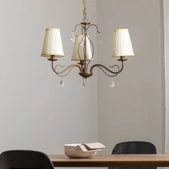 ONLI Lysekroner > Delia lysekrone, bronzefarvet, 3-lys, Ø 60 cm