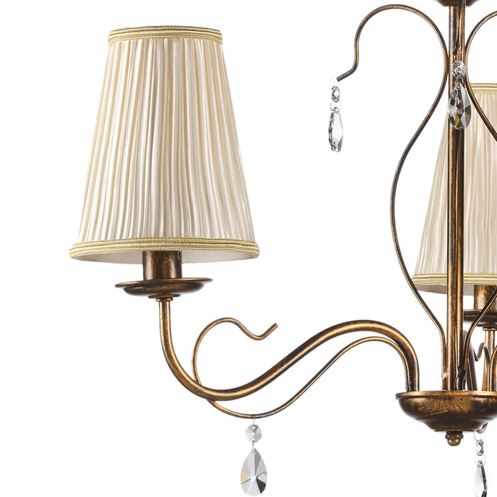 ONLI Lysekroner > Delia lysekrone, bronzefarvet, 3-lys, Ø 60 cm