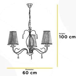ONLI Lysekroner > Delia lysekrone, bronzefarvet, 3-lys, Ø 60 cm