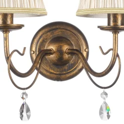 Væglamper|Væglamper ^ ONLI Delia væglampe, bronzefarvet, 2-lys, bredde 25 cm