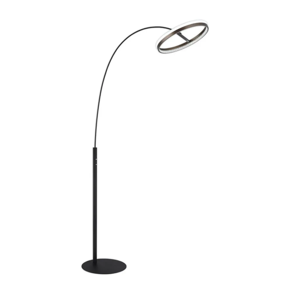 Gulvlamper ^ Globo Della LED-gulvlampe, højde 190 cm, sort/mørkegrå, metal