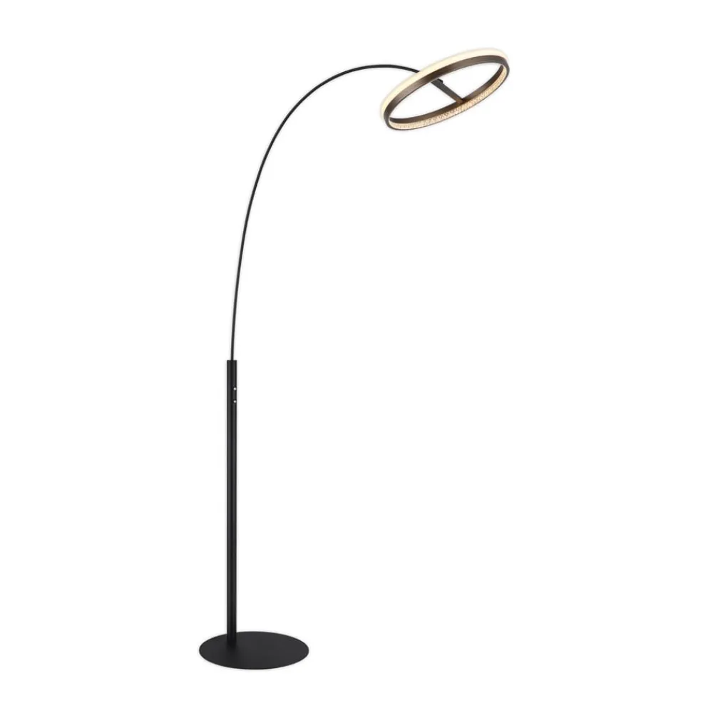 Gulvlamper ^ Globo Della LED-gulvlampe, højde 190 cm, sort/mørkegrå, metal
