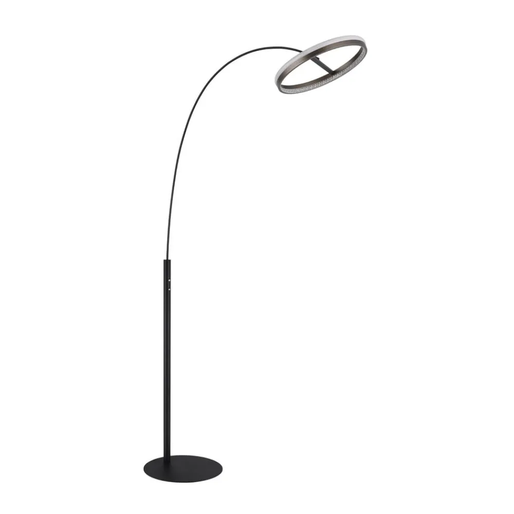 Gulvlamper ^ Globo Della LED-gulvlampe, højde 190 cm, sort/mørkegrå, metal