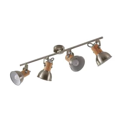Lindby Loftlamper > Dennis loftlampe med træ, 4 lyskilder.