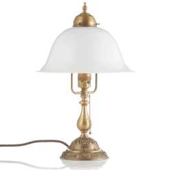 Berliner Messinglampen Bordlamper > Den udsmykkede bordlampe Caroline af messing