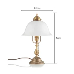 Berliner Messinglampen Bordlamper > Den udsmykkede bordlampe Caroline af messing