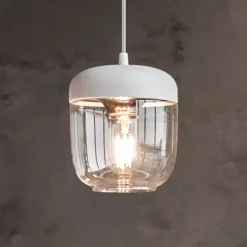 Pendellamper ^ UMAGE Designer pendellampe Acorn, hvid og poleret kobber