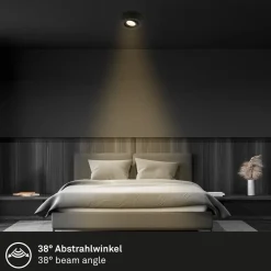 Briloner Loftlamper|Indbygningsspots > Desi indbygningslampe, sort, Ø9cm, tænd/sluk, 3000K