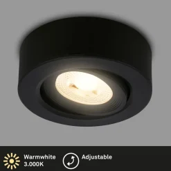 Briloner Loftlamper|Indbygningsspots > Desi indbygningslampe, sort, Ø9cm, tænd/sluk, 3000K