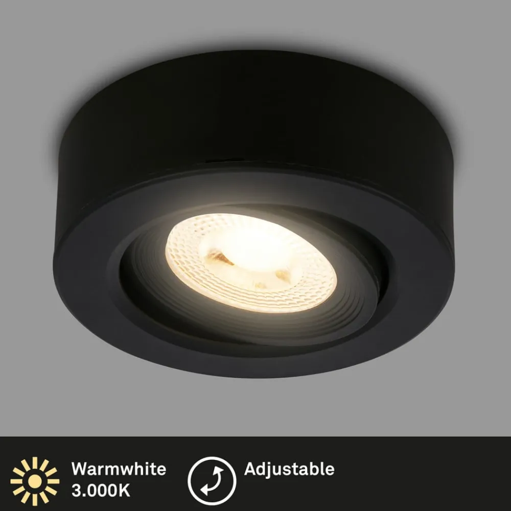 Briloner Loftlamper|Indbygningsspots > Desi indbygningslampe, sort, Ø9cm, tænd/sluk, 3000K