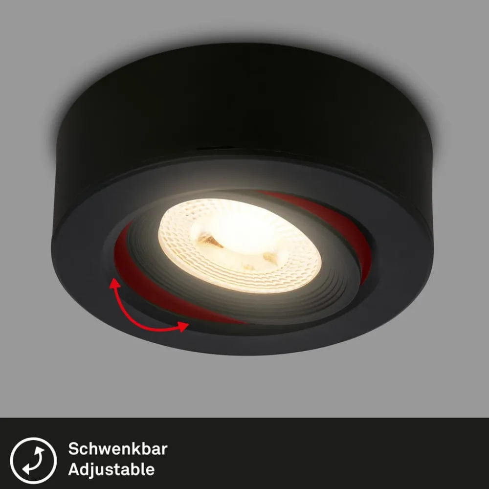 Briloner Loftlamper|Indbygningsspots > Desi indbygningslampe, sort, Ø9cm, tænd/sluk, 3000K
