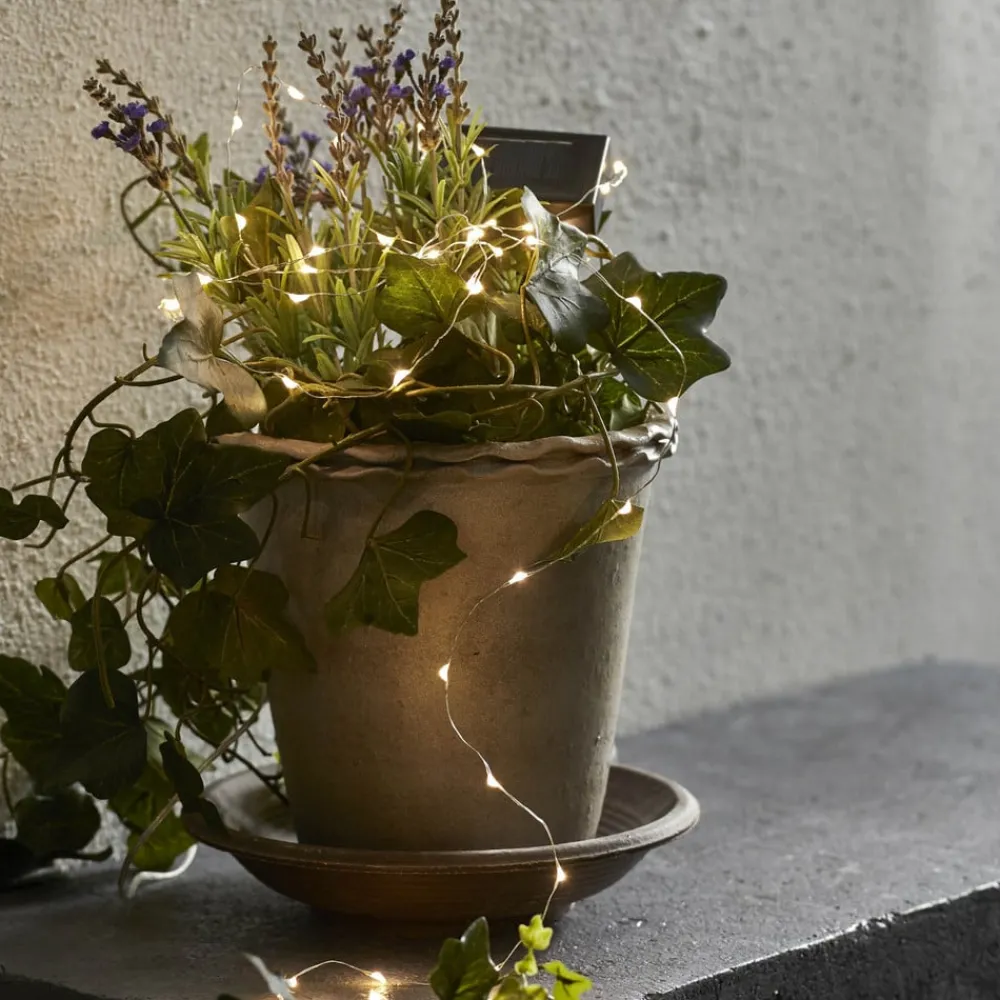 Dekorationsbelysning|Solcellelamper ^ STAR TRADING Dew Drop - solcelle-lyskæde 250 cm lang