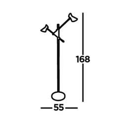 Gulvlamper ^ Searchlight Diablo LED-gulvlampe, sort/guld, metal, justerbar
