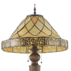 Clayre&Eef Gulvlamper|Gulvlamper > Diamond dekorativ gulvlampe med Tiffany-skærm