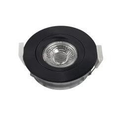 Heitronic Loftlamper|Indbygningsspots > DL6809 LED-downlight, rundt, sort