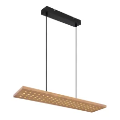 Pendellamper|Pendellamper ^ Globo Dolores LED-pendellampe, mat sort/lysebrun