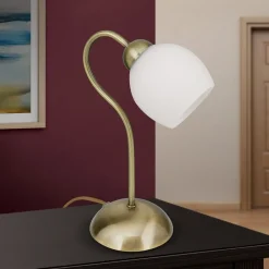 ORION Bordlamper > Doma bordlampe, antik messingfarve, højde 30 cm, glas