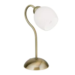 ORION Bordlamper > Doma bordlampe, antik messingfarve, højde 30 cm, glas