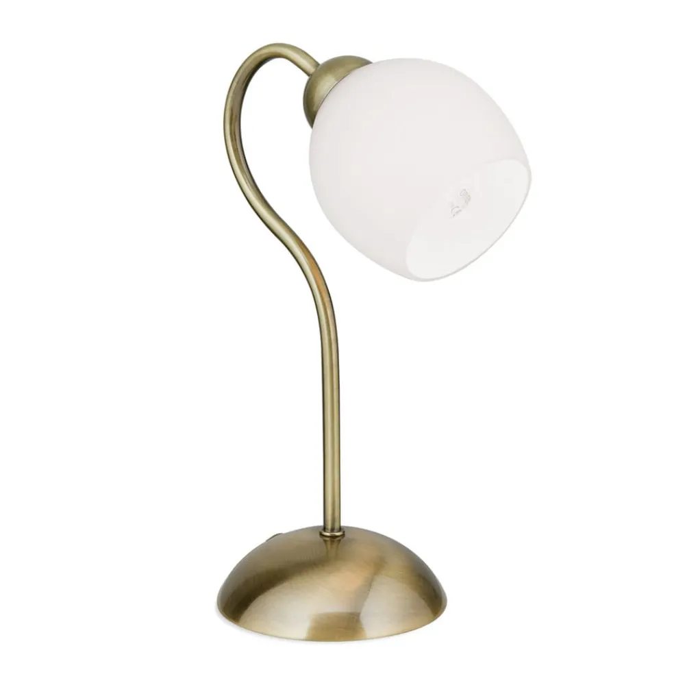 ORION Bordlamper > Doma bordlampe, antik messingfarve, højde 30 cm, glas