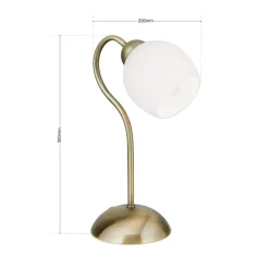 ORION Bordlamper > Doma bordlampe, antik messingfarve, højde 30 cm, glas