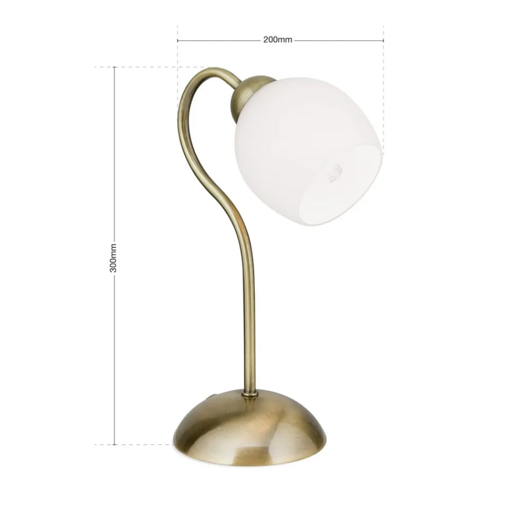 ORION Bordlamper > Doma bordlampe, antik messingfarve, højde 30 cm, glas