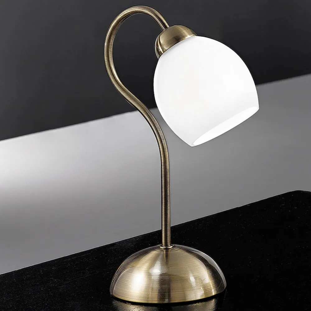 ORION Bordlamper > Doma bordlampe, antik messingfarve, højde 30 cm, glas