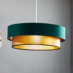 Maco Design Pendellamper > Dorina hængelampe, grøn/guld Ø 60cm