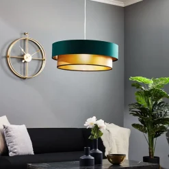 Maco Design Pendellamper > Dorina hængelampe, grøn/guld Ø 60cm