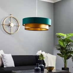 Maco Design Pendellamper > Dorina hængelampe, grøn/guld Ø 60cm
