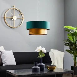 Maco Design Pendellamper|Pendellamper > Dorina hængelampe, grøn/guld Ø 40cm