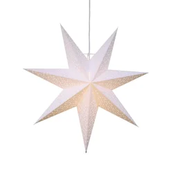 STAR TRADING Dekorationsbelysning|Julepynt > Dot papirstjerne med hulmønster, hvid Ø 54 cm