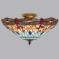 Searchlight Loftlamper > Dragonfly-loftslampe i Tiffany-stil