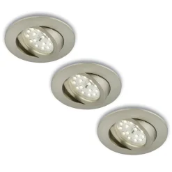 Briloner Indbygningsspots > Drejelig LED-indbygningsspot, 3 stk., mat nikkel