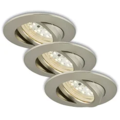 Briloner Indbygningsspots > Drejelig LED-indbygningsspot, 3 stk., mat nikkel