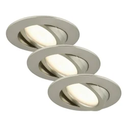 Briloner Indbygningsspots > Drejelig LED-indbygningsspot, 3 stk., mat nikkel