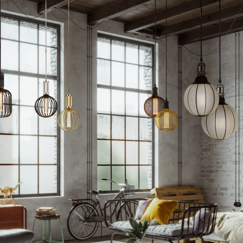 Filament Pære ^ Searchlight Drum LED-pære, sort, E27, 3,5 W, 1.800 K, dæmpbar