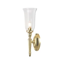 Væg- Og Spejllamper ^ Elstead Dryden LED-væglampe, badeværelse, med glasskærm, IP44