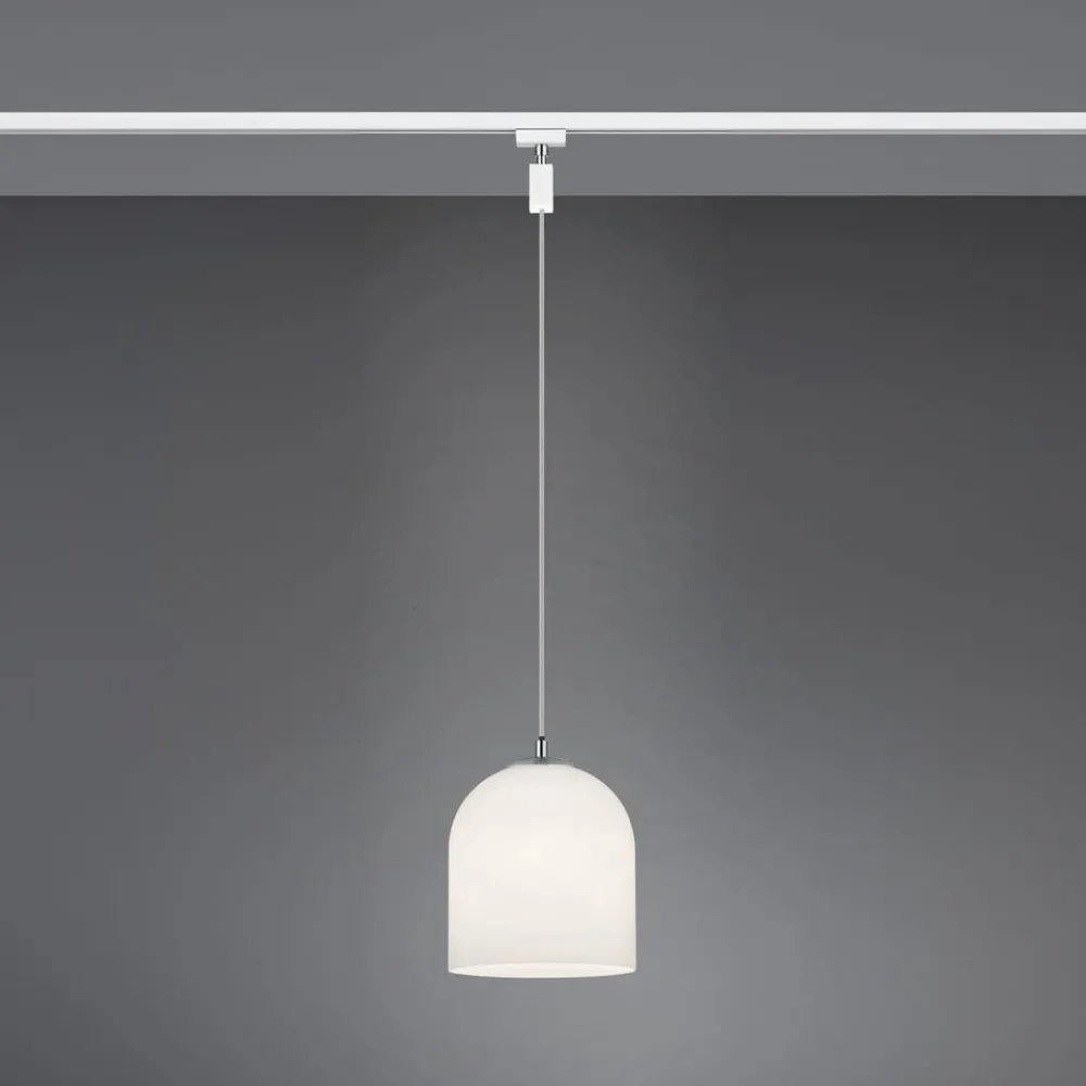 Trio Lighting Skinnesystem > DUOline Ontario-pendel, 2-faset skinne, E14, glas