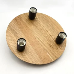 Loftlamper ^ Lamkur Lighting Dusty loftlampe, bøgetræ, sort, Ø 33 cm, 3 lyskilder