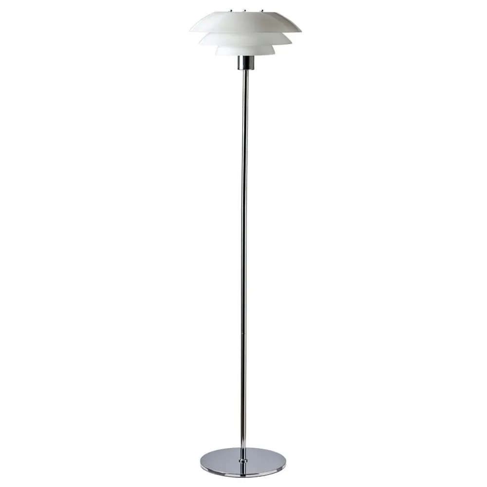 Dyberg Larsen Gulvlamper|Gulvlamper > DL31 gulvlampe, glasskærm, krom