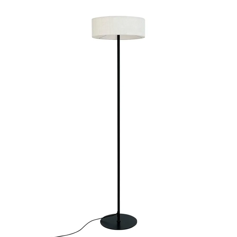 Dyberg Larsen Gulvlamper > gulvlampe Calix, sort/naturfarvet, 150 cm