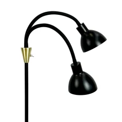 Dyberg Larsen Gulvlamper|Gulvlamper > Gulvlampe Lilje, sort, højde 135 cm, 2 lyskilder.