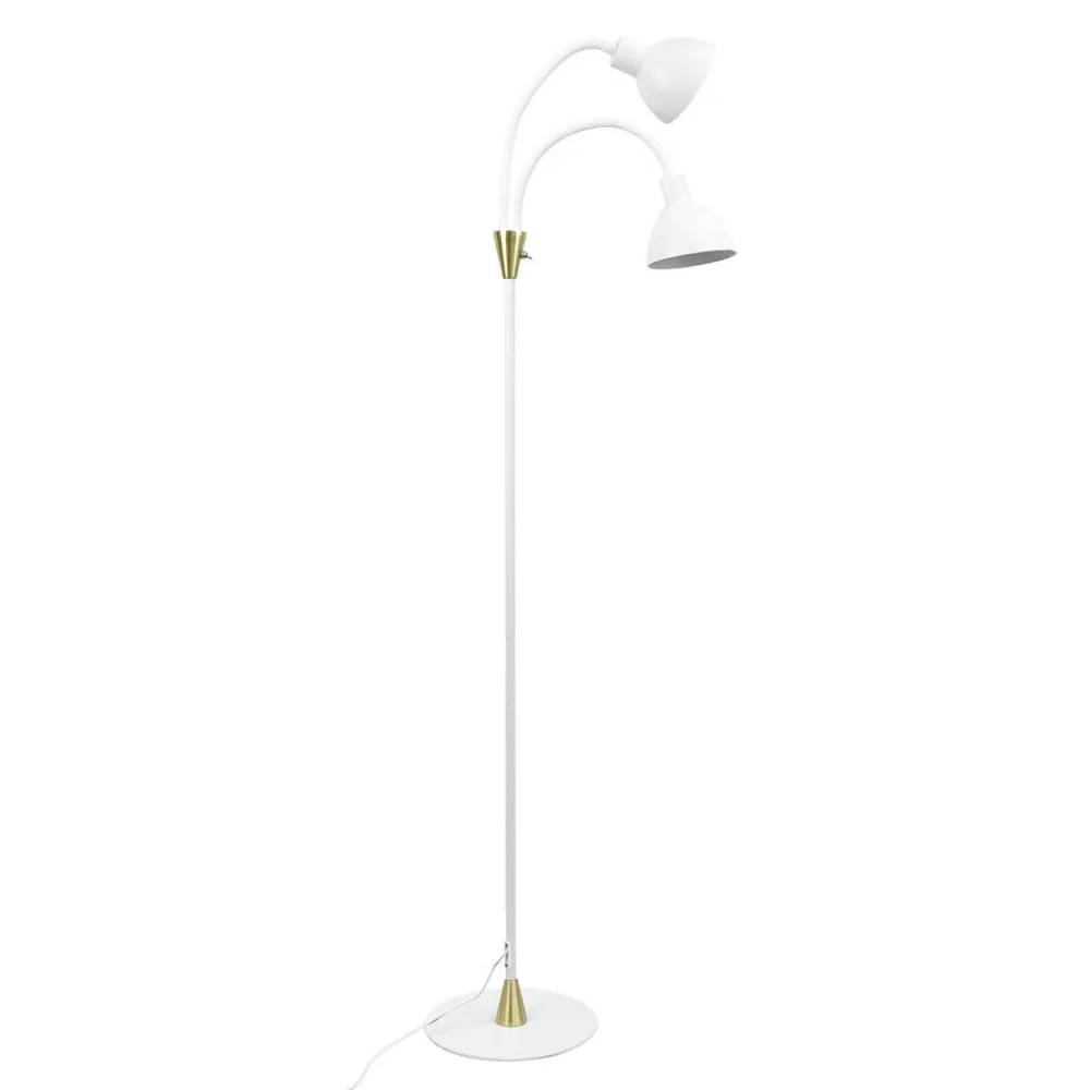 Dyberg Larsen Gulvlamper > Gulvlampe Lilje, hvid, højde 135 cm, 2 lyskilder.